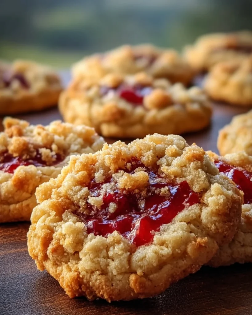 Buttery Raspberry Crumble Cookies