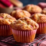 rhubarb muffins with cinnamon sugar topping