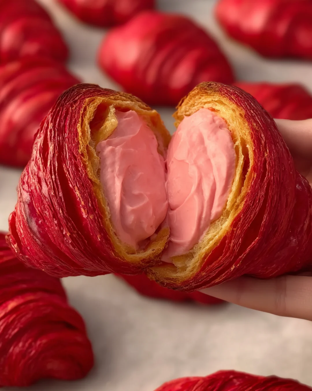 Mini Strawberry Cream Croissants