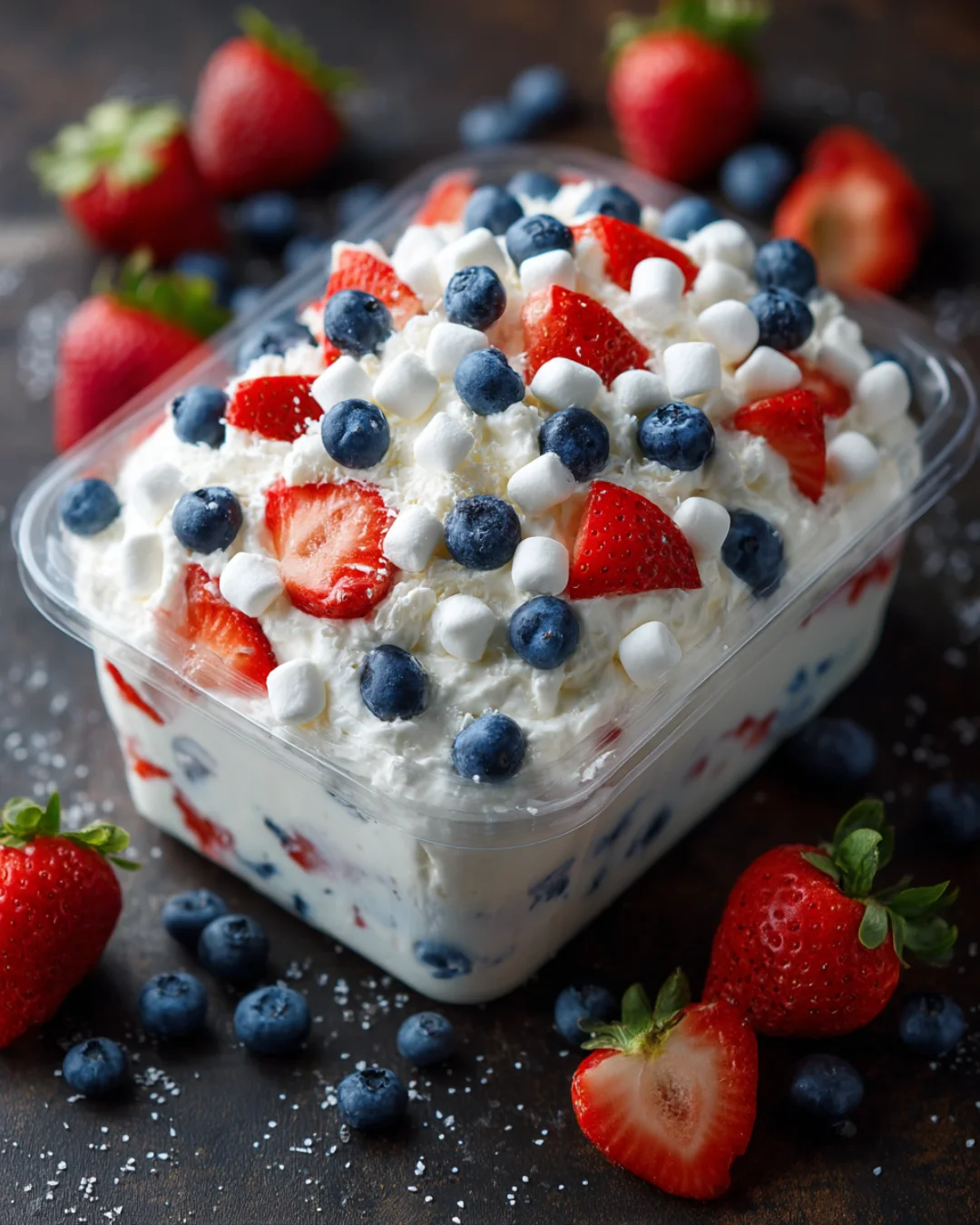 Red, White & Blue Cheesecake Salad
