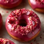 Strawberry Rhubarb Doughnuts