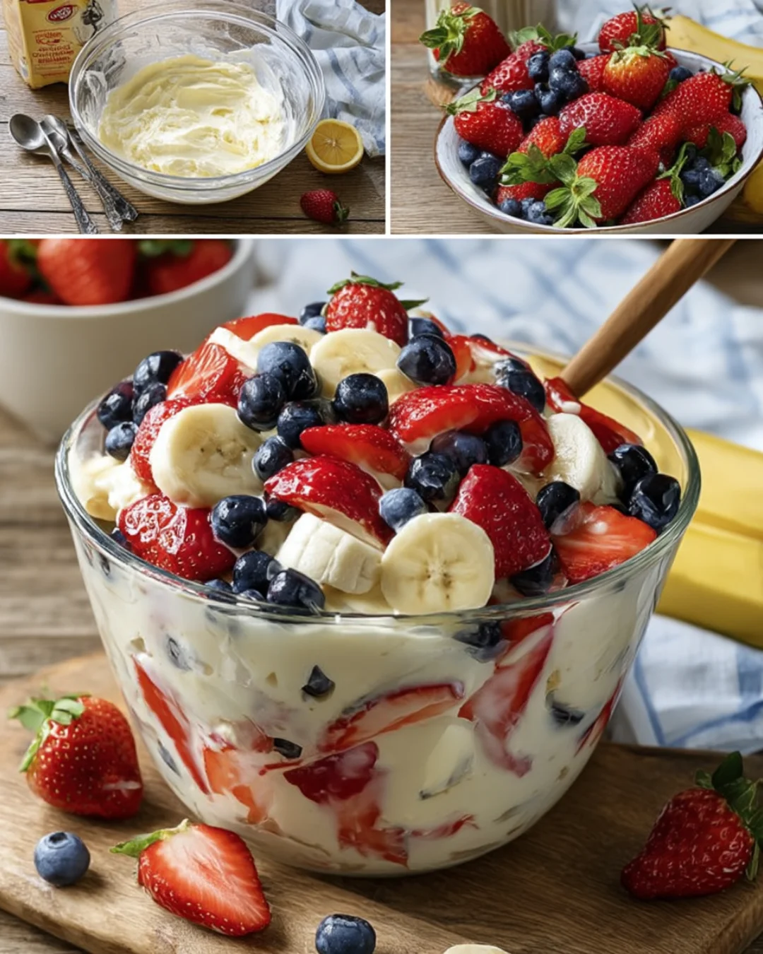 Red White and Blue Cheesecake Salad