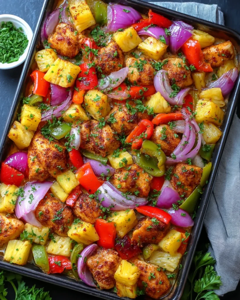 Hawaiian Chicken Sheet Pan Dinner