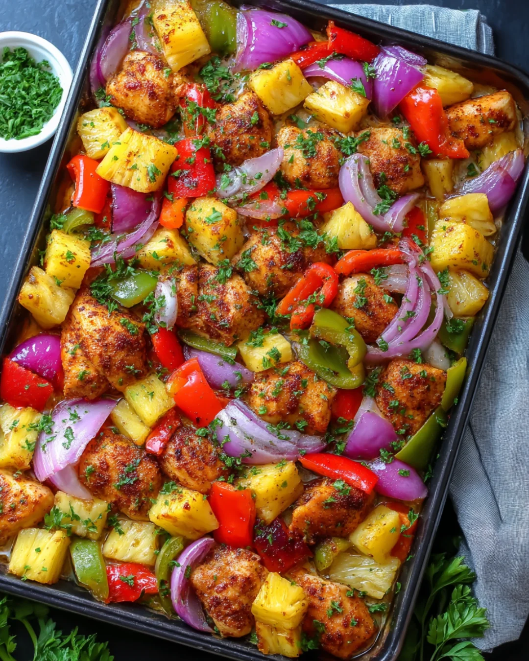 Hawaiian Chicken Sheet Pan Dinner