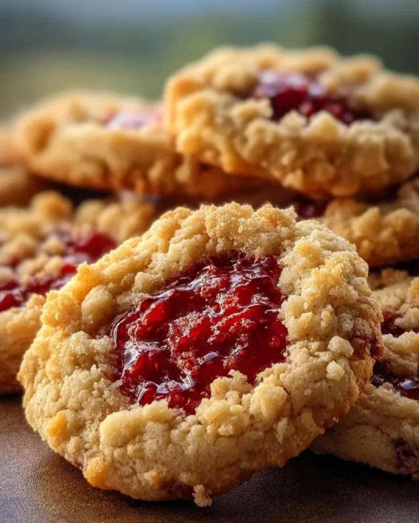 Buttery Raspberry Crumble Cookies