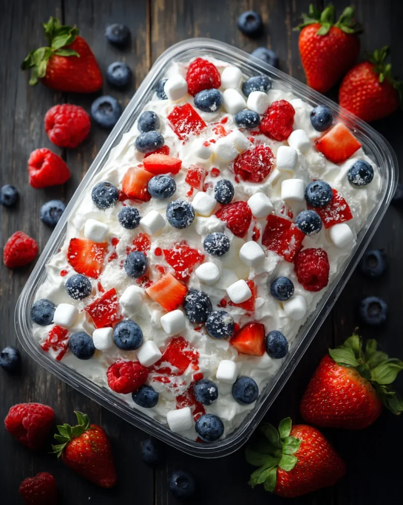 Red, White & Blue Cheesecake Salad