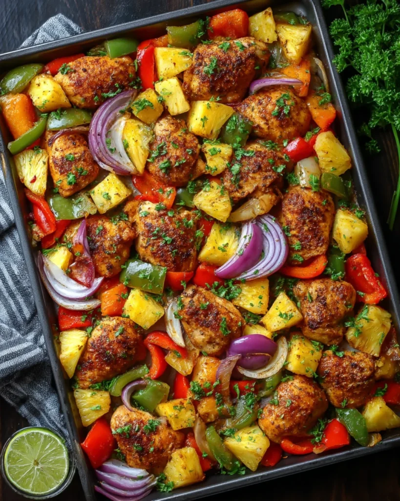 Hawaiian Chicken Sheet Pan Dinner