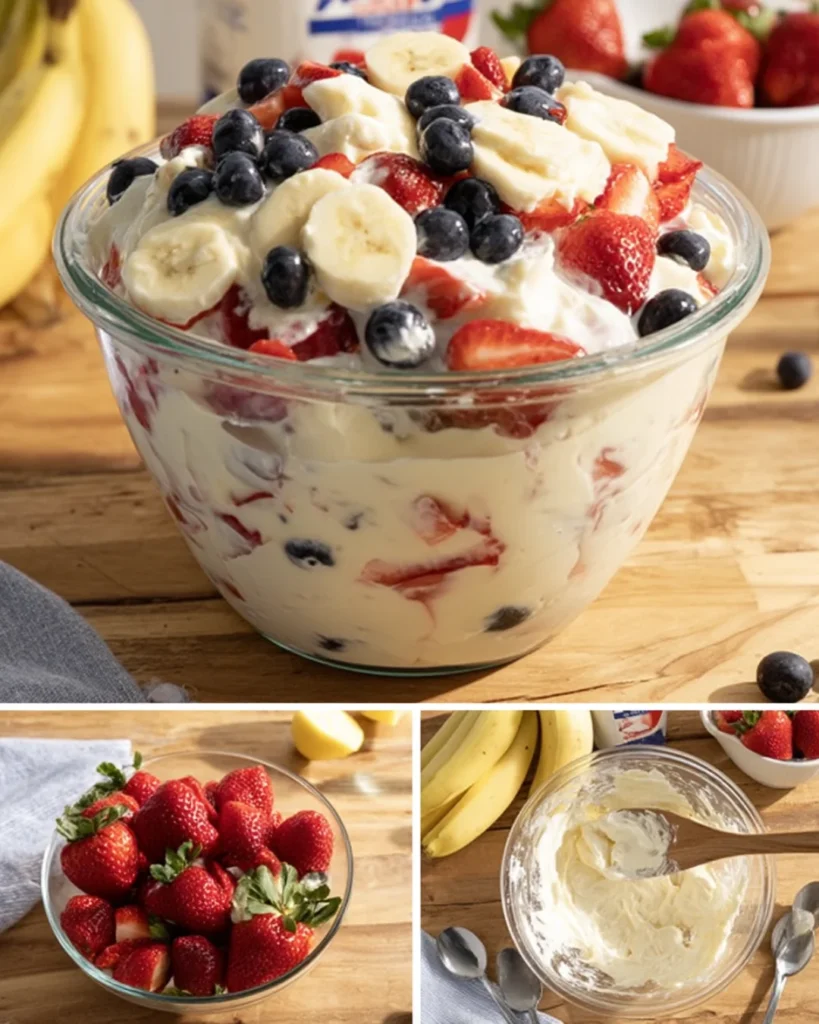 Red White and Blue Cheesecake Salad