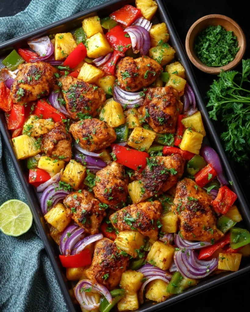 Hawaiian Chicken Sheet Pan Dinner