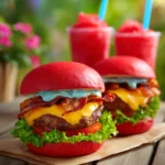 Red Velvet Bacon Burgers