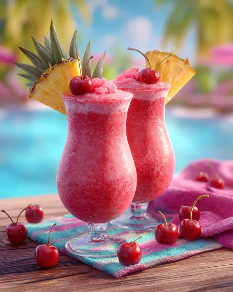 Frozen cherry piña coladas