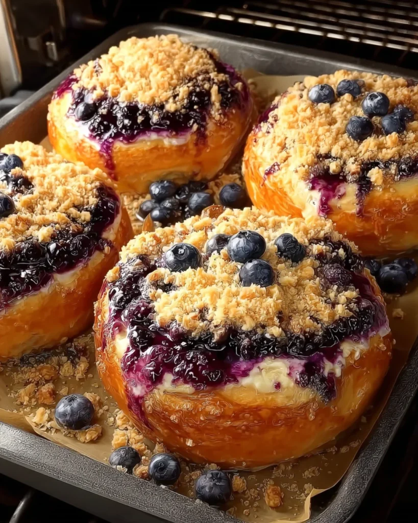 Wild Blueberry Coffee Cake Brioche Danishes