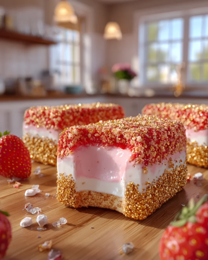 Strawberry Shortcake Protein Ice Cream Bars